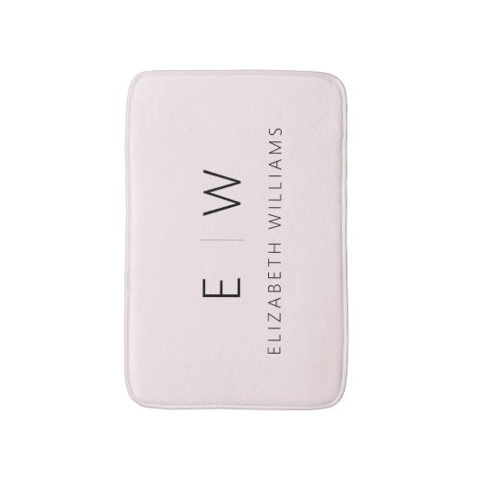 Blush Pink Elegant Modern Minimalistisch Monogram  Badmat (Voorkant Verticaal)
