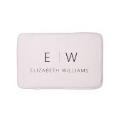 Blush Pink Elegant Modern Minimalistisch Monogram  Badmat (Voorkant)