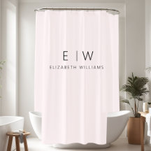 Blush Pink Elegant Modern Minimalistisch Monogram