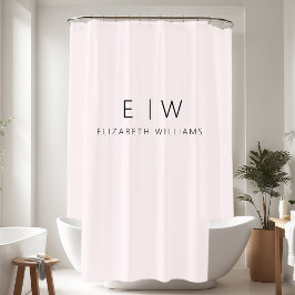 Blush Pink Elegant Modern Minimalistisch Monogram Douchegordijn