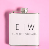 Blush Pink Elegant Modern Minimalistisch Monogram  Heupfles