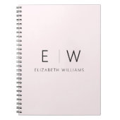 Blush Pink Elegant Modern Minimalistisch Monogram  Notitieboek (Voorkant)