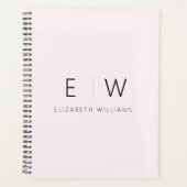 Blush Pink Elegant Modern Minimalistisch Monogram  Planner (Voorkant)