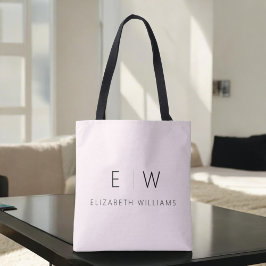 Blush Pink Elegant Modern Minimalistisch Monogram  Tote Bag