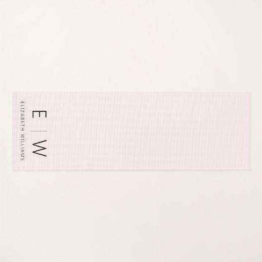 Blush Pink Elegant Modern Minimalistisch Monogram  Yogamat (Voorkant (horizontaal))