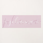 Blush Pink Elegant Naam Script Minimalist Custom Yogamat (Achterkant (horizontaal))