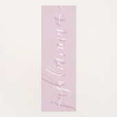 Blush Pink Elegant Naam Script Minimalist Custom Yogamat (Voorkant)
