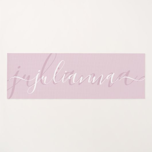 Blush Pink Elegant Naam Script Minimalist Custom Yogamat (Voorkant (horizontaal))