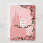 Blush Pink Elegant Princess Royalty Quinceanera Kaart (Achterkant)