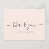 Blush Pink Elegant Script Business Hartelijk dank Briefkaart (Voorkant)