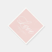 Blush Pink Elegant Script | Love Wedding Servetten (Hoek)
