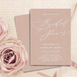 Blush Pink Elegant Script Modern Vrijgezellenfeest Kaart