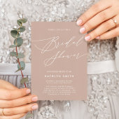 Blush Pink Elegant Script Modern Vrijgezellenfeest Kaart