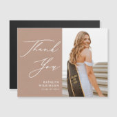 Blush Pink Elegant Script Photo AFSTUDEERDER Harte (Voorkant / Achterkant)