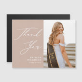 Blush Pink Elegant Script Photo AFSTUDEERDER Harte (Voorkant / Achterkant)