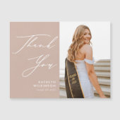 Blush Pink Elegant Script Photo AFSTUDEERDER Harte (Voorkant)