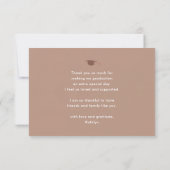 Blush Pink Elegant Script Simple Photo Afstuderen Bedankkaart (Achterkant)