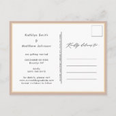 Blush Pink Elegant Script Weddenschap Save the Dat Aankondigingskaart (Achterkant)