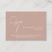 Blush pink elegant script wedding website RSVP Informatiekaartje (Voorkant)