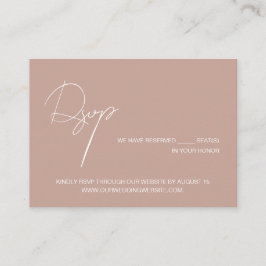 Blush pink elegant script wedding website RSVP Informatiekaartje