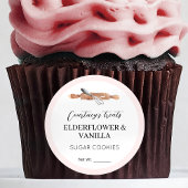 Blush Pink Elegant Sugar Cookies Dessert Verpakkin Ronde Sticker