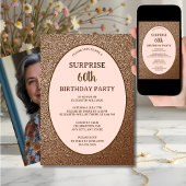 Blush Pink Elegant Surprise 60ste verjaardag digit Kaart