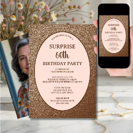 Blush Pink Elegant Surprise 60ste verjaardag digit Kaart