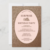 Blush Pink Elegant Surprise 60ste verjaardag digit Kaart (Voorkant)