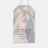 Blush Pink Elegant Wedding Love and Thanks Photo Cadeaulabel (Achterkant)