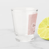 Blush Pink Elegant Wedding Monogram Shot Glas (Links)
