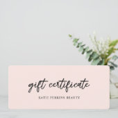 Blush Pink Elegant Zakelijk Cadeaubon (Staand voorkant)