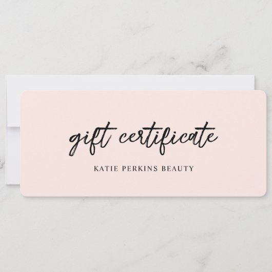 Blush Pink Elegant Zakelijk Cadeaubon (Voorkant)
