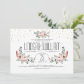 Blush Pink | Elegante bloementuin bruiloft Kaart (Staand voorkant)