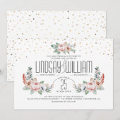 Blush Pink | Elegante bloementuin bruiloft Kaart (Voorkant / Achterkant)