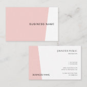 Blush Pink Elegante Moderne Minimalistische Sjablo Visitekaartje (Voorkant / Achterkant)