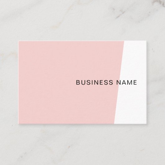 Blush Pink Elegante Moderne Minimalistische Sjablo Visitekaartje (Voorkant)