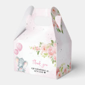 Blush Pink Elephant Baby shower Bedankdoosjes (Achterkant)
