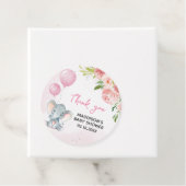 Blush Pink Elephant Baby shower Bedankjes Labels (In situ)