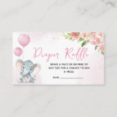 Blush Pink Elephant Baby shower Informatiekaartje (Voorkant)