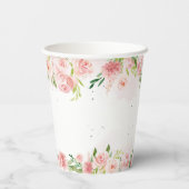 Blush Pink Elephant Baby shower Papieren Bekers (Achterkant)