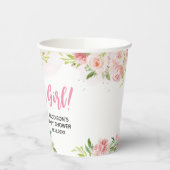 Blush Pink Elephant Baby shower Papieren Bekers (Links)