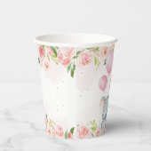 Blush Pink Elephant Baby shower Papieren Bekers (Rechts)