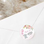 Blush Pink Elephant Baby shower Ronde Sticker