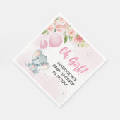 Blush Pink Elephant Baby shower Servet (Hoek)