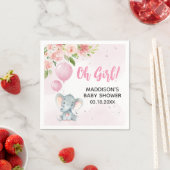 Blush Pink Elephant Baby shower Servet (Insitu)