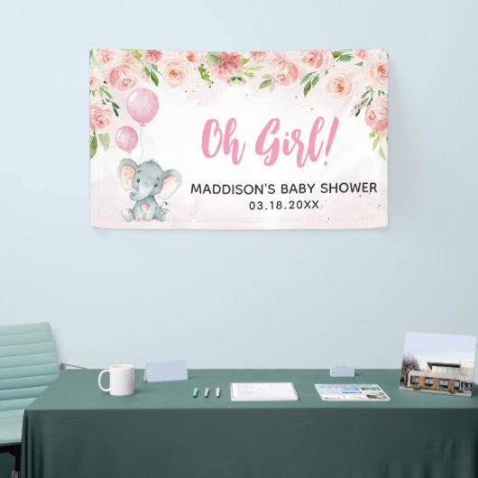 Blush Pink Elephant Baby shower Spandoek (Beurs)