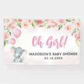 Blush Pink Elephant Baby shower Spandoek (Horizontaal)