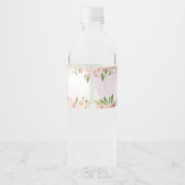 Blush Pink Elephant Baby shower Waterfles Etiket (Achterkant)