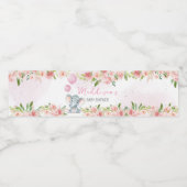 Blush Pink Elephant Baby shower Waterfles Etiket (Enkel label)