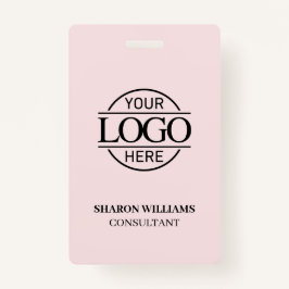 Blush Pink Employee ID met aangepaste zakelijke Lo Badge